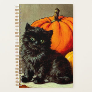 ヴィンテージハロウィーンブラックキャットとカボチャ プランナー手帳