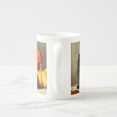 ヴィンテージハロウィーンブラックキャットとカボチャ ボーンチャイナマグカップ (裏面)