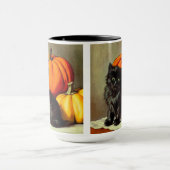 ヴィンテージハロウィーンブラックキャットとカボチャ マグカップ (中央)