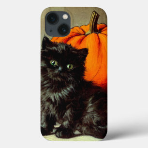 ヴィンテージハロウィーンブラックキャットとカボチャ iPhone 13ケース