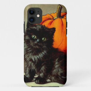 ヴィンテージハロウィーンブラックキャットとカボチャ iPhone 11 ケース