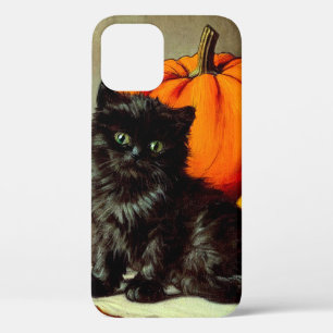 ヴィンテージハロウィーンブラックキャットとカボチャ iPhone 12ケース