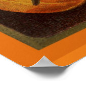 ヴィンテージハロウィーンブラックキャットと彫りカボチャ ポスター (角)