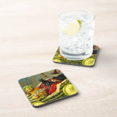 ヴィンテージハロウィーンブラックキャットと魔女 コースター (右側)