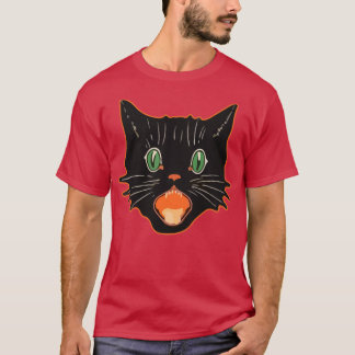 ヴィンテージハロウィーンブラックキャットスカレディキャット1 Tシャツ