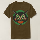 ヴィンテージハロウィーンブラックキャットスカレディキャット Tシャツ (デザイン正面)