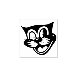 ヴィンテージハロウィーンブラックキャットスタンプ ラバースタンプ