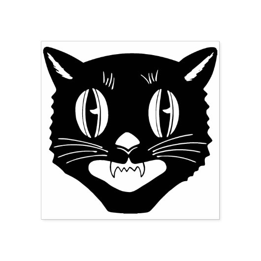 ヴィンテージハロウィーンブラックキャットスタンプ ラバースタンプ (インプリント)