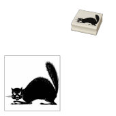 ヴィンテージハロウィーンブラックキャットスタンプ ラバースタンプ (押印)