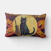 ヴィンテージハロウィーンブラックキャット装飾用クッション ランバークッション (裏面)