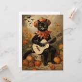 ヴィンテージハロウィーンブラックキャット遊ズギター カード (正面/裏面インサイチュ)