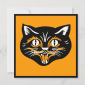 ヴィンテージハロウィーンブラックキャット顔パーティー 招待状 (裏面)