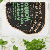 ヴィンテージハロウィーンブラックキャット キッチンタオル (折り畳み)