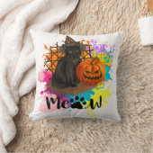 ヴィンテージハロウィーンブラックキャット クッション (ブランケット)