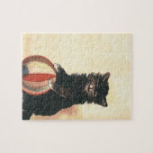 ヴィンテージハロウィーンブラックキャット ジグソーパズル (横)