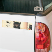 ヴィンテージハロウィーンブラックキャット バンパーステッカー (トラック上)