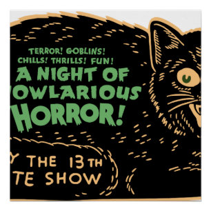 ヴィンテージハロウィーンブラックキャット ポスター