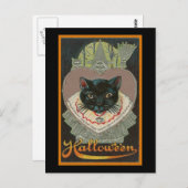 ヴィンテージハロウィーンブラックキャット ポストカード (正面/裏面)