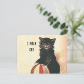 ヴィンテージハロウィーンブラックキャット ポストカード (スタンド正面)