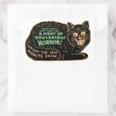 ヴィンテージハロウィーンブラックキャット 長方形シール (バッグ)