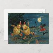 ヴィンテージハロウィーンベギー走人々 ポストカード (正面/裏面)