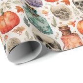 ヴィンテージハロウィーンポーション&カボチャラップ紙 ラッピングペーパー (ロールコーナー)