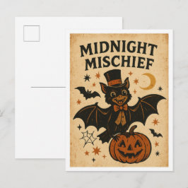 ヴィンテージハロウィーンミッドナイトいたずら ポストカード
