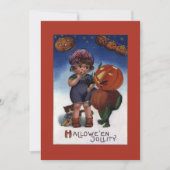 ヴィンテージハロウィーンリトルチャイルドフラットホリデーカード シーズンカード (正面)