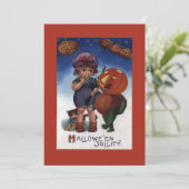 ヴィンテージハロウィーンリトルチャイルドフラットホリデーカード シーズンカード (スタンド正面)