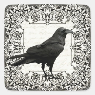 ヴィンテージハロウィーンレイヴン スクエアシール