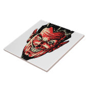 ヴィンテージハロウィーンレッドデビルヘッド タイル (側面)