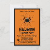 ヴィンテージハロウィーン不気味な怖いブラックスパイダーパーティー 招待状 (正面)