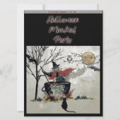 ヴィンテージハロウィーン仮面パーティー魔女の大釜 招待状 (正面)