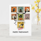 ヴィンテージハロウィーン切手コレクション カード (黄色い花)