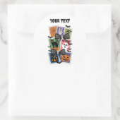 ヴィンテージハロウィーン切手 – 不気味レトロVibes ラウンドシール (バッグ)