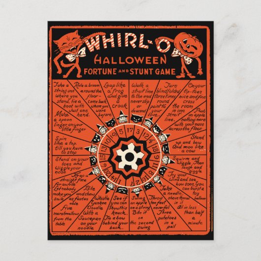 ヴィンテージハロウィーン占いとスタントゲーム ポストカード (正面)