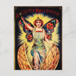 ヴィンテージハロウィーン占い師休日はがき シーズンポストカード