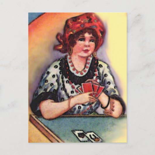 ヴィンテージハロウィーン占い師 ポストカード (正面)