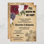 ヴィンテージハロウィーン婚約パーティ 招待状 (正面/裏面)