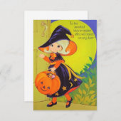 ヴィンテージハロウィーン小さな女の子ウィッチトリックまたはトリート (正面/裏面)