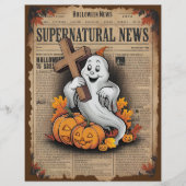 ヴィンテージハロウィーン幽霊スクラップブック紙 (正面)