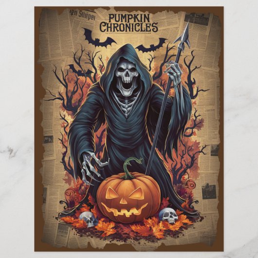 ヴィンテージハロウィーン幽霊スクラップブック紙 (裏面)