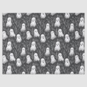 ヴィンテージハロウィーン幽霊ブラック&ホワイトパターン 薄葉紙 (正面)