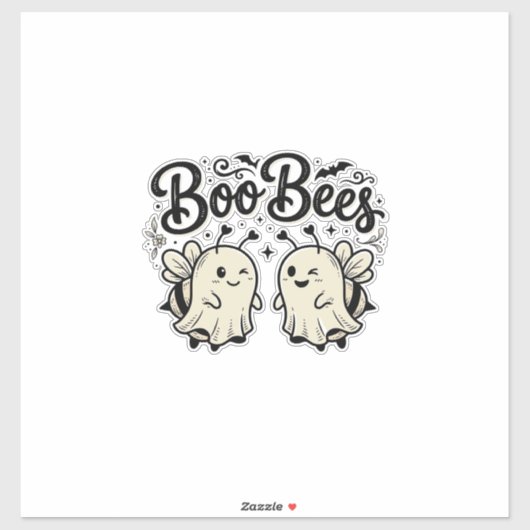 ヴィンテージハロウィーン幽霊蜂のデザイン Boo Bees_1 シール (シート)