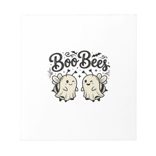 ヴィンテージハロウィーン幽霊蜂のデザイン Boo Bees_1 ノートパッド (正面)