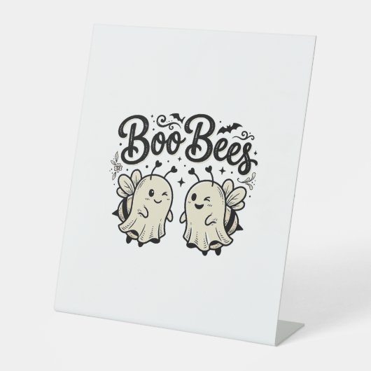 ヴィンテージハロウィーン幽霊蜂のデザイン Boo Bees_1 台座サイン (正面)