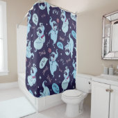 ヴィンテージハロウィーン幽霊、シームレスなパターン。 シャワーカーテン (インサイチュ)