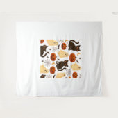 ヴィンテージハロウィーン幽霊&ブラックキャットパターンクラス タペストリー (正面(横))