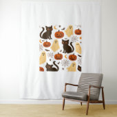 ヴィンテージハロウィーン幽霊&ブラックキャットパターンクラス タペストリー (インサイチュ)