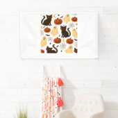 ヴィンテージハロウィーン幽霊&ブラックキャットパターンクラス 横断幕 (インサイチュ)